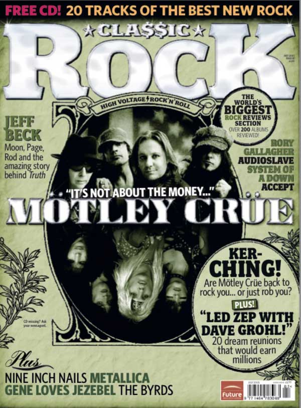 The cover of Classic Rock 81, featuring M&amp;ouml;tley Cr&amp;uuml;e