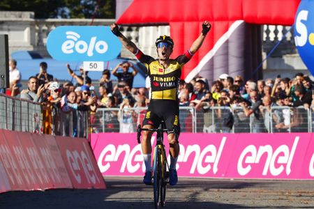 Primoz Roglic rode solo across the line in Torino for the victory