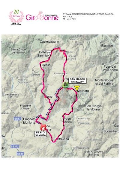 Giro Donne 2009 stage 8 map