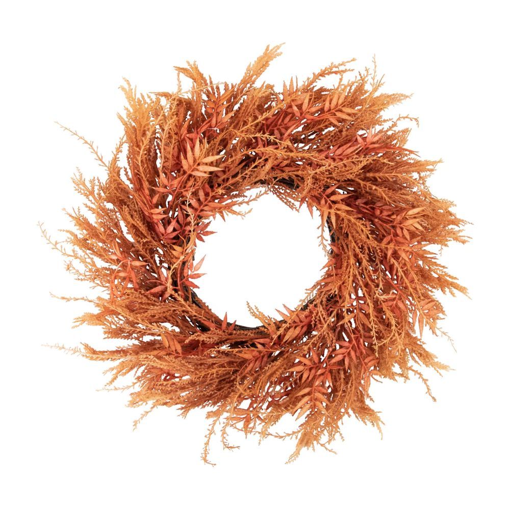 Peachy Pampas Artificial Fall Wreath