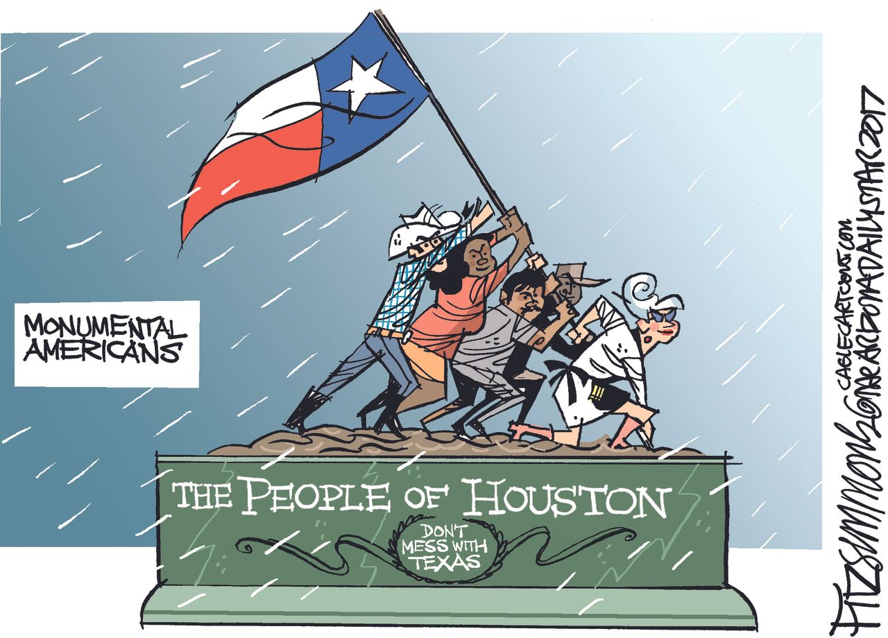 Editorial cartoon U.S. Harvey Houston monument