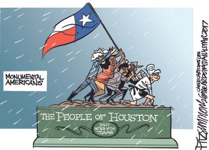 Editorial cartoon U.S. Harvey Houston monument