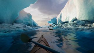 Kayak VR race in Antarctica