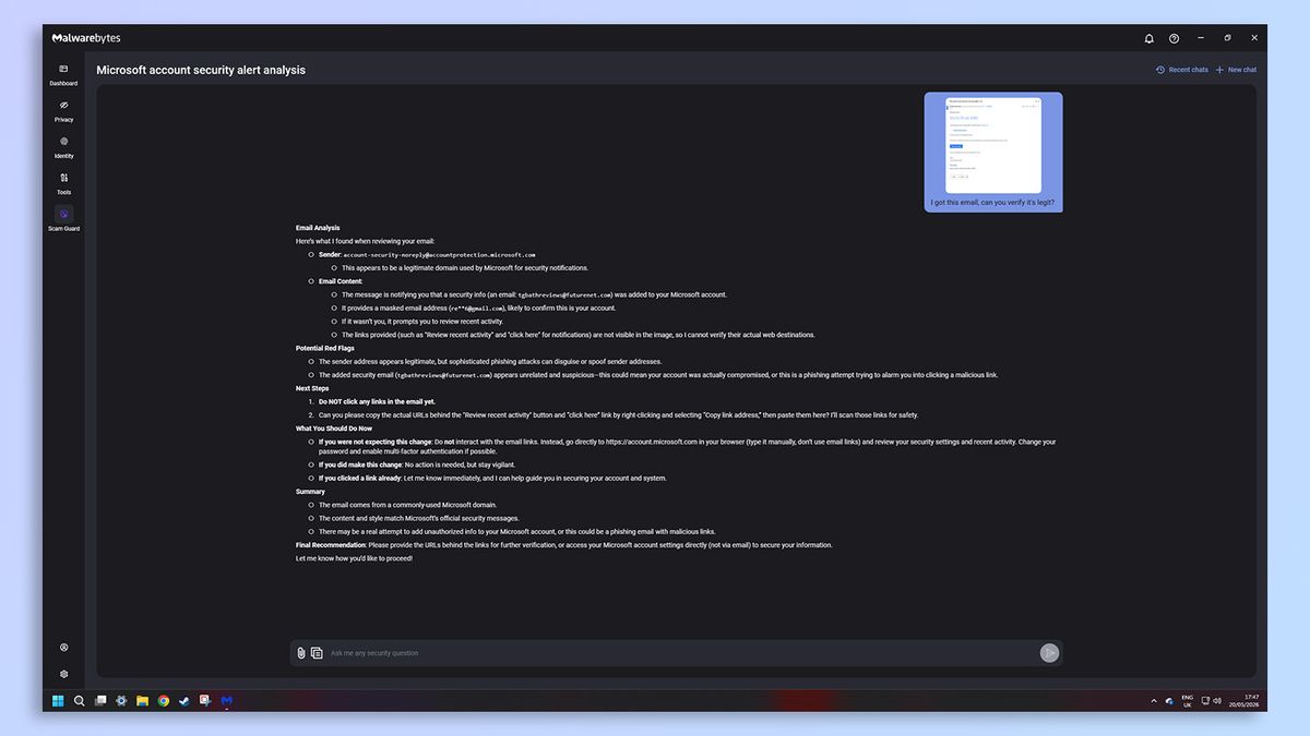 Malwarebytes antivirus software screenshot