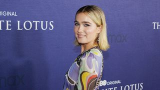 Haley Lu Richardson attends the White Lotus season two premiere