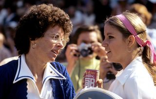Wimbledon rivals: Billie Jean King and Chris Evert.