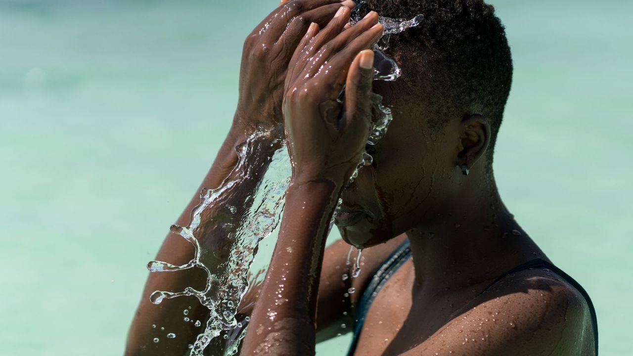 Woman in the sea on holiday