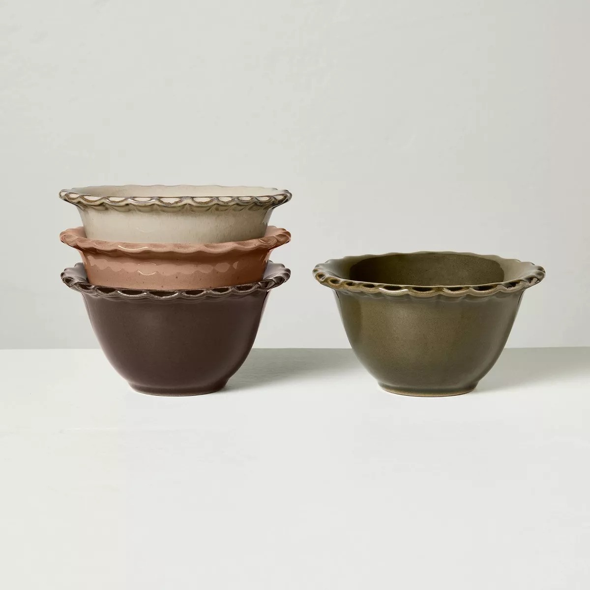 Stoneware Carved Edge Prep Bowls