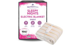 slumberdown sleepy nights electric blanket on a white background