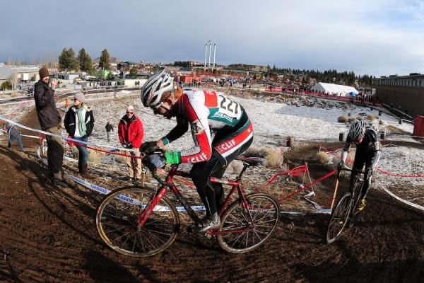 Conor Mullervy (Clif Bar) on a climb that many racers got off their bikes on.