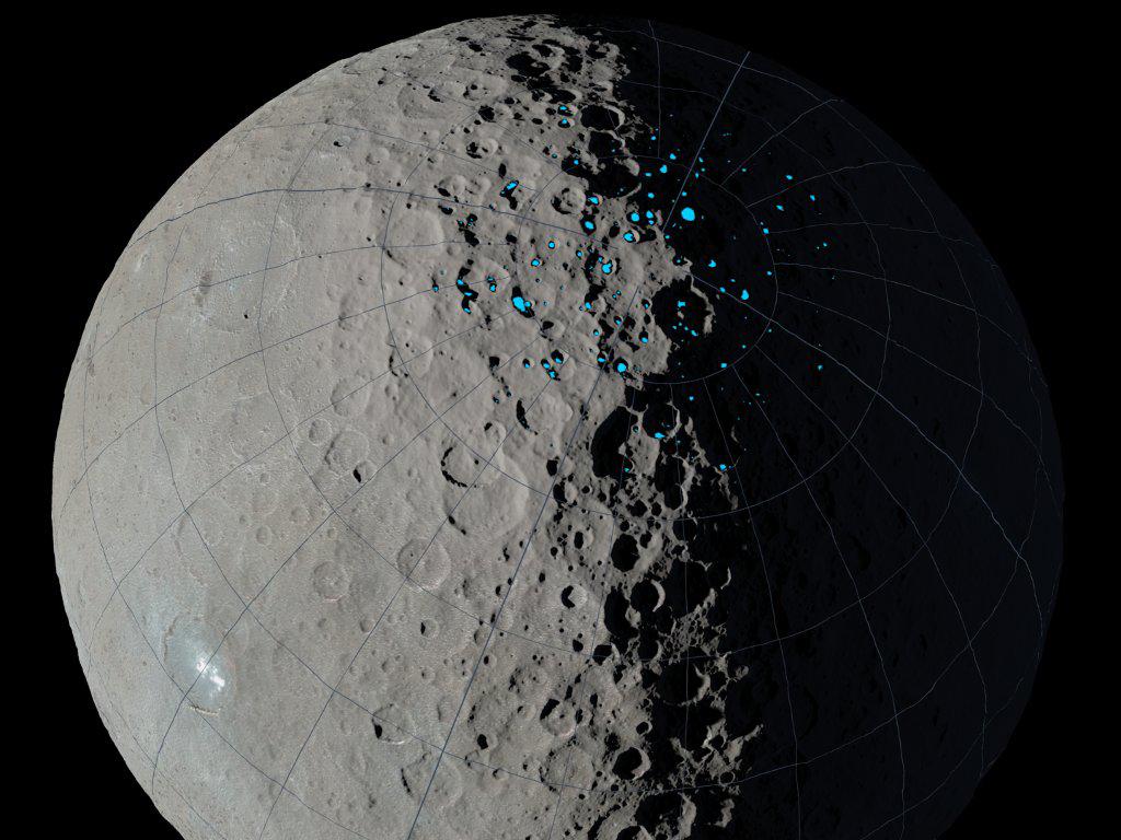 Ceres permanent shadows