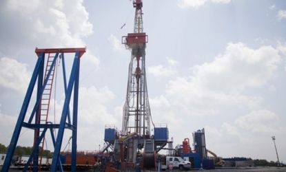 A drill site in Pennsylvania: Deep underground drilling for oil and natural gas may be putting stress on fault lines and contributing to the rise of earthquakes.