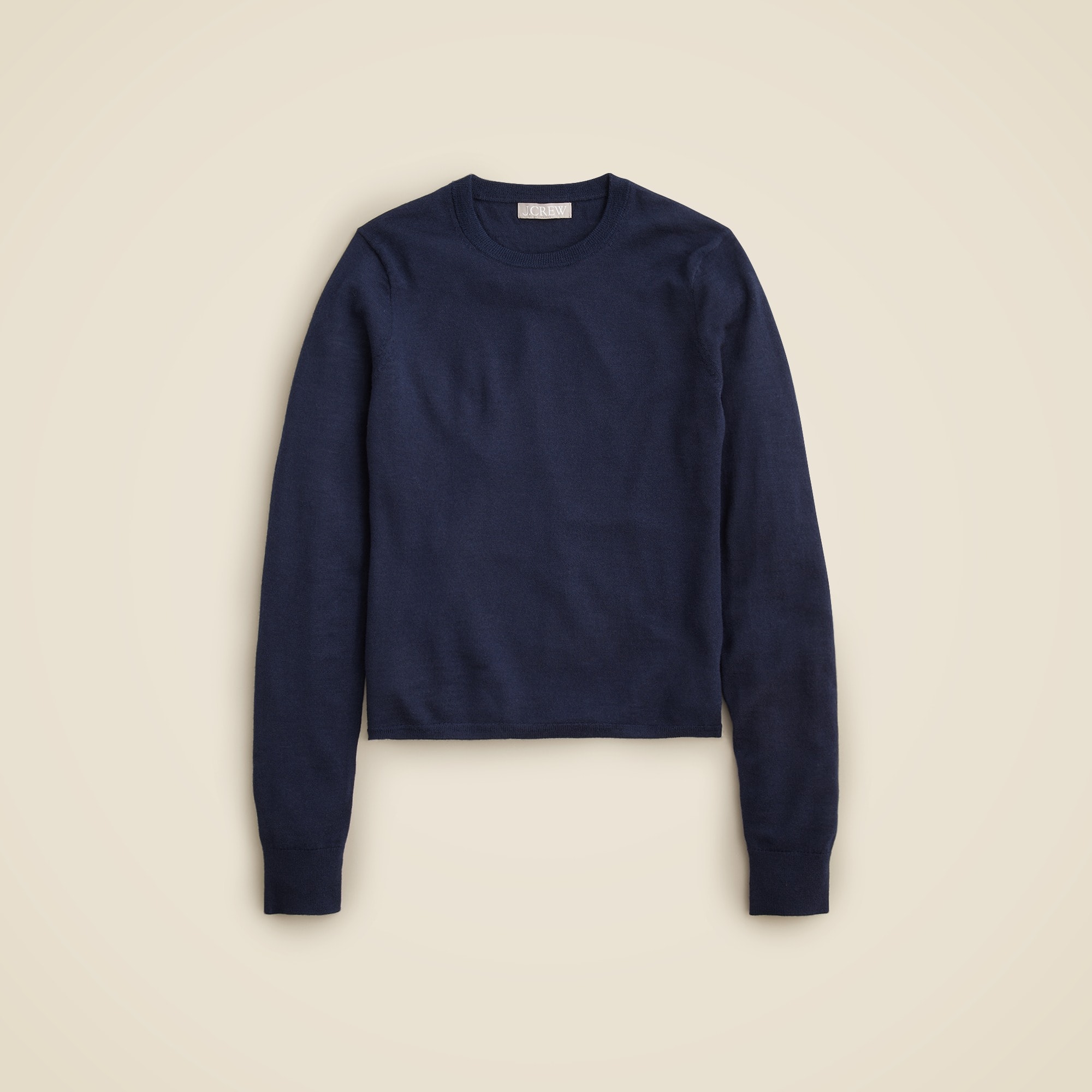 Carolyn Fitted Crewneck Sweater in Merino Wool