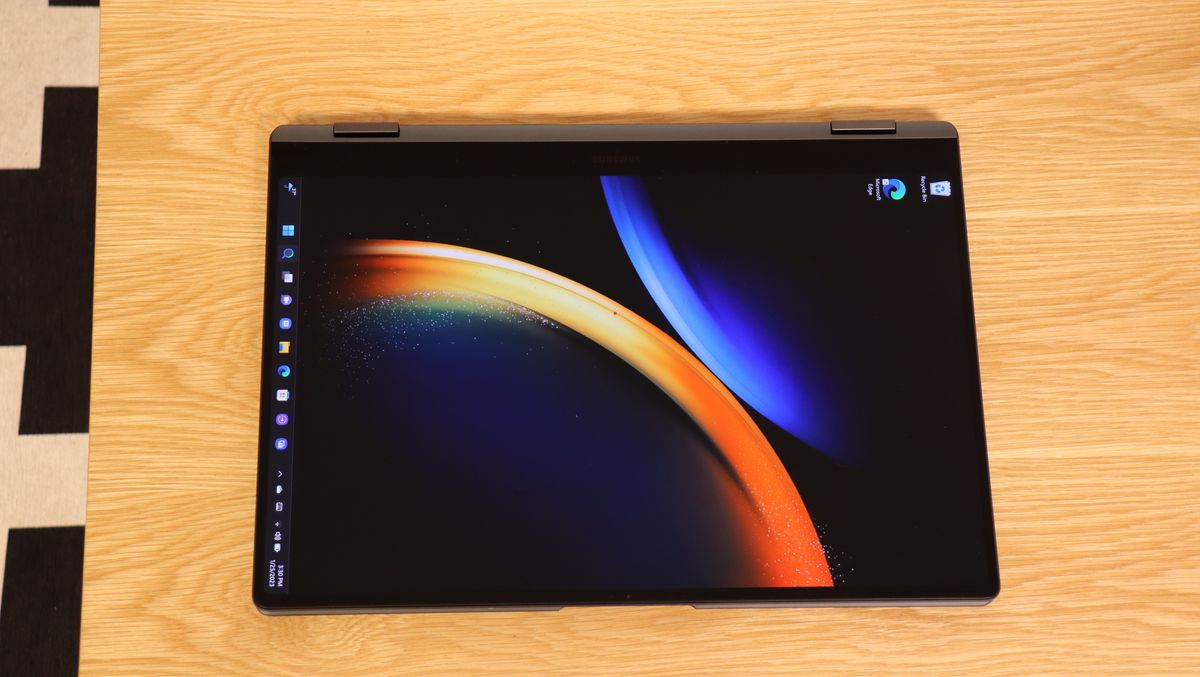 Samsung Galaxy Book3 on a wooden table