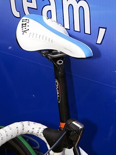 There are no carbon rails to be found on Backstedt's rig but he did run a carbon post.