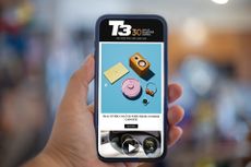 iPhone with T3 Newsletter on screen