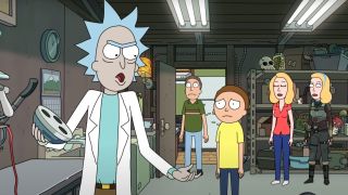 Rick and the Smith family plus Space Beth on Rick and Morty