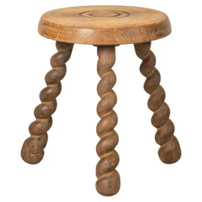 1stdibs, Short French Wood Tripod Stool