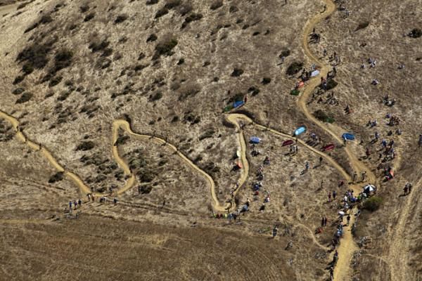the stairway to heaven during the Prologue of the 2012 Absa Cape Epic Mountain Bike stage race held at Meerendal Wine Estate in Durbanville outside Cape Town, South Africa