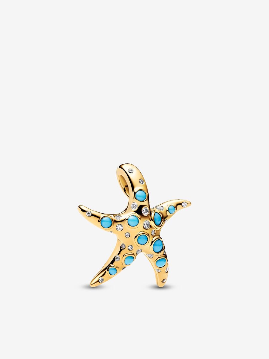 Sparkling Blue Starfish Dangle Charm