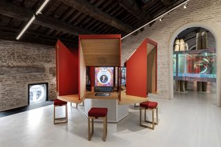 displays at Interactive exhibition at Procuratie Vecchie in Venice