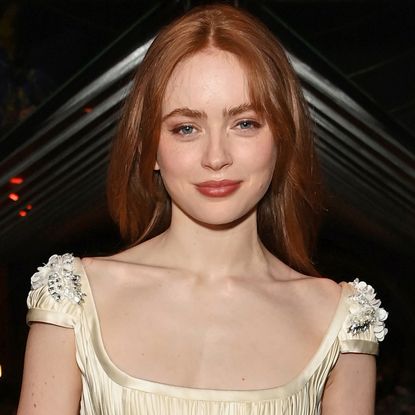 Sadie Sink attended the after-party for Romeo & Juliet in a bridal-inspired, cap-sleeve gown from Prada