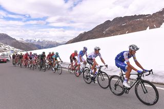 Riding through the snow at the Giro d'Italia
