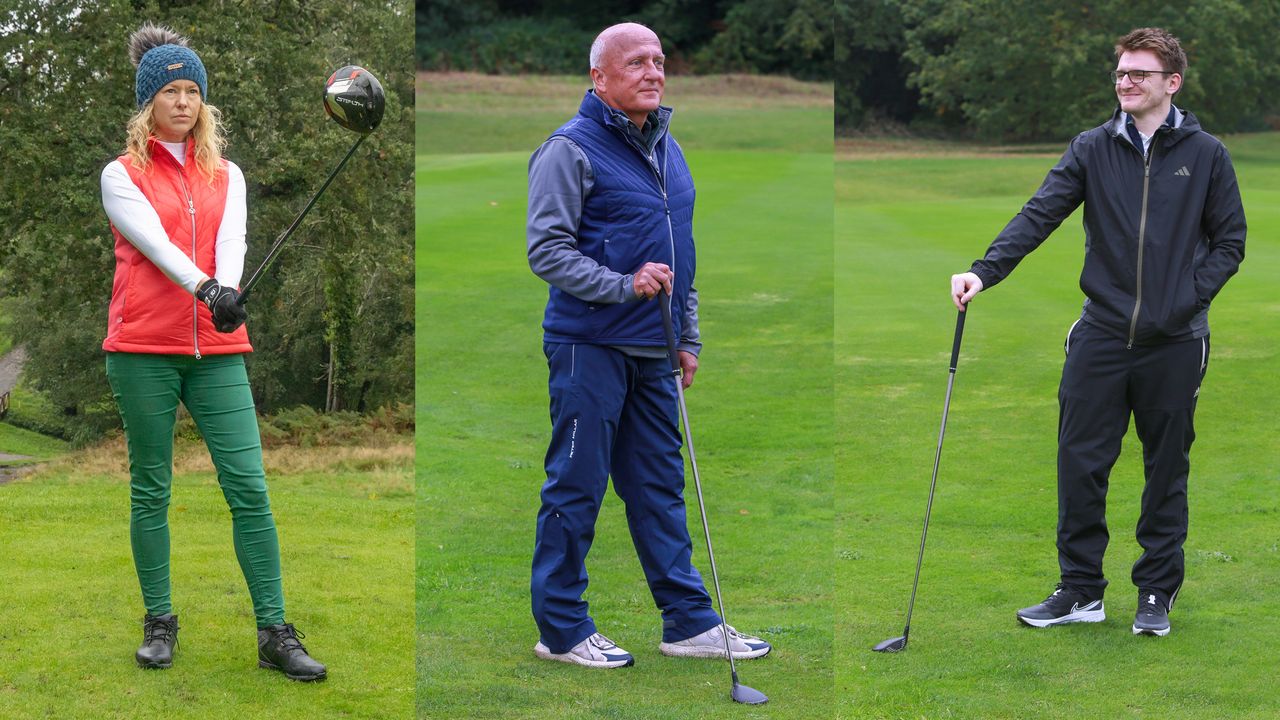 Photo of three golf monthly writers in different winter outfits