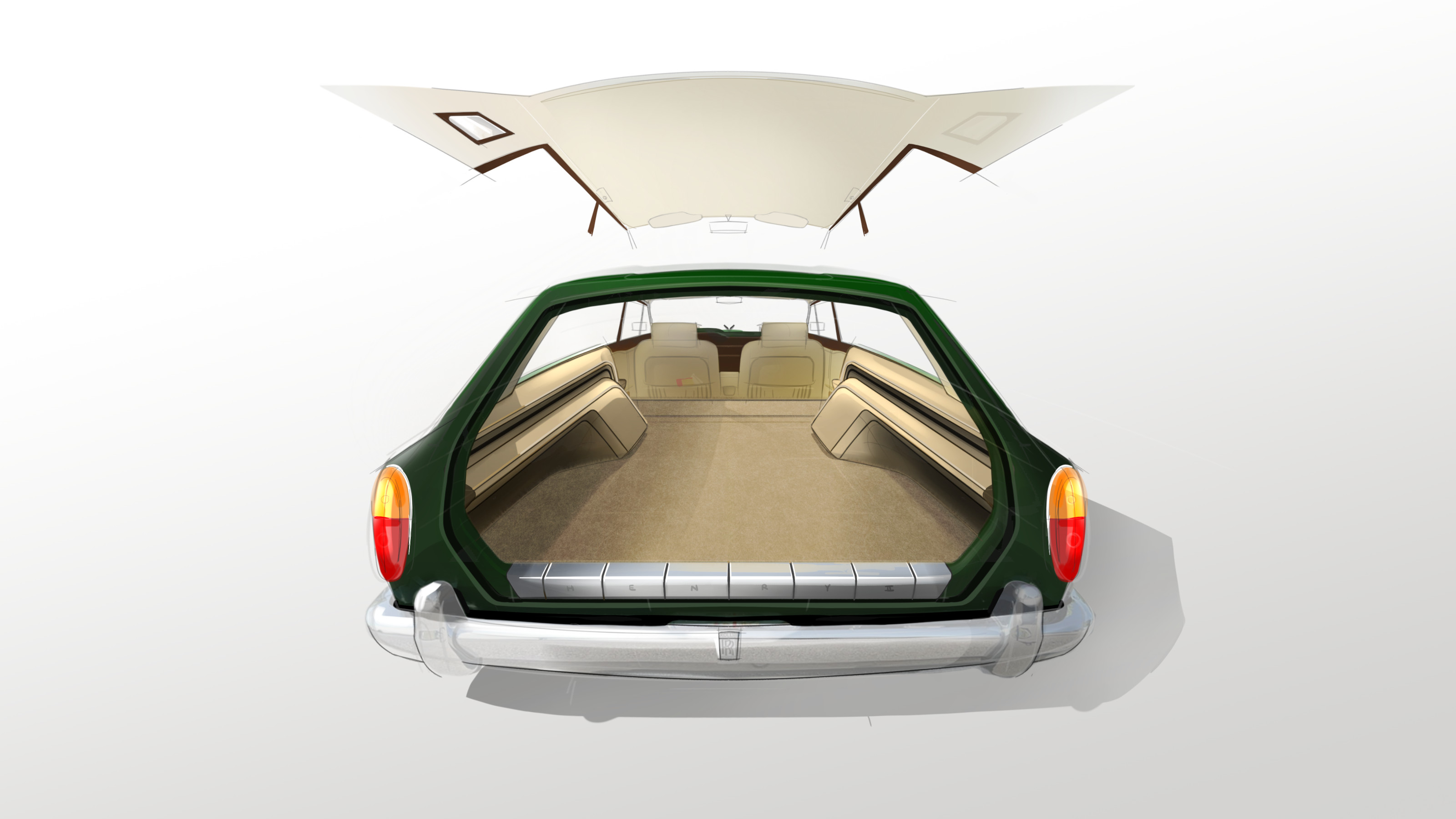 Design sketch for the Rolls-Royce Corniche Shooting Brake