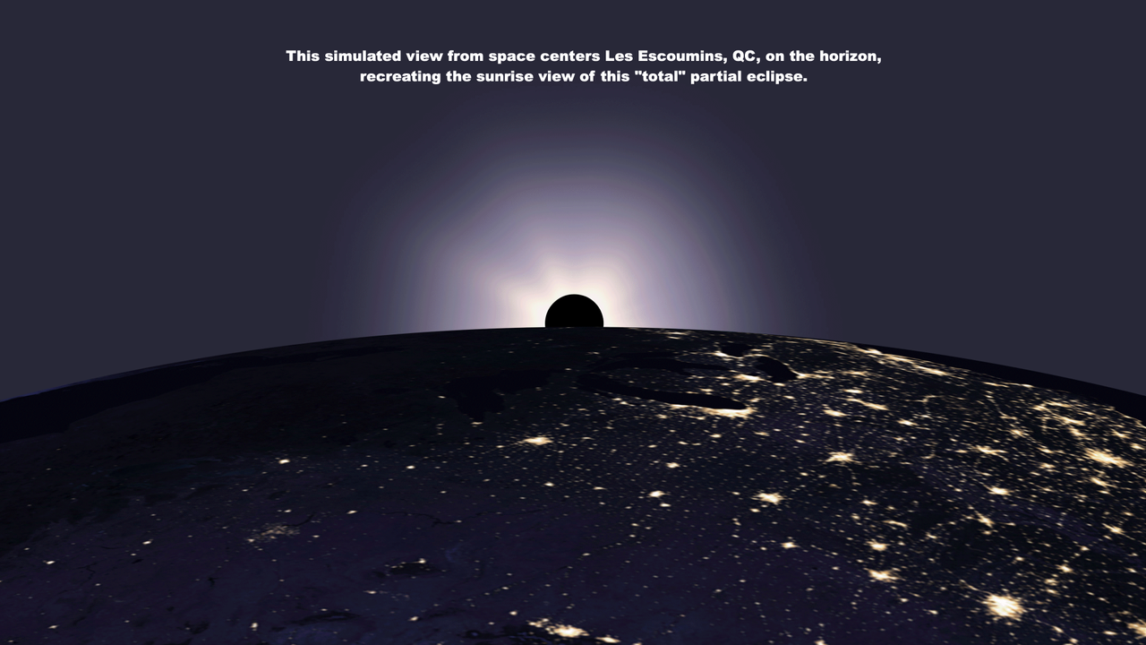partial solar eclipse graphics showing the moon covering the sun.