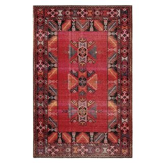 A red Persian rug style