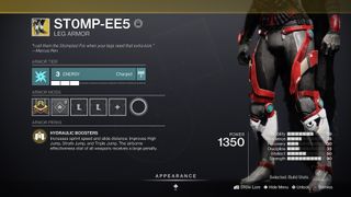 Destiny 2 Exotic hunter armour stompees