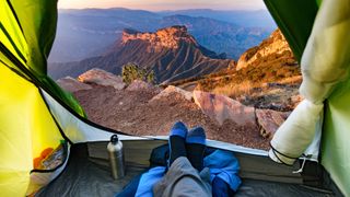 Person in a tent