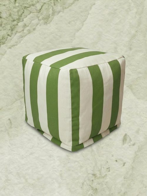 Breakwater Bay Baffin 17" Wide Square Striped Cube Ottoman