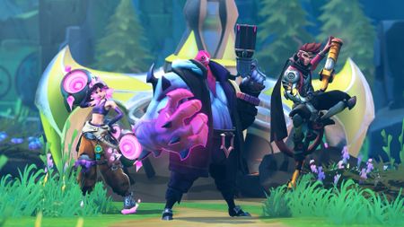 Three Supervive characters standing side by side