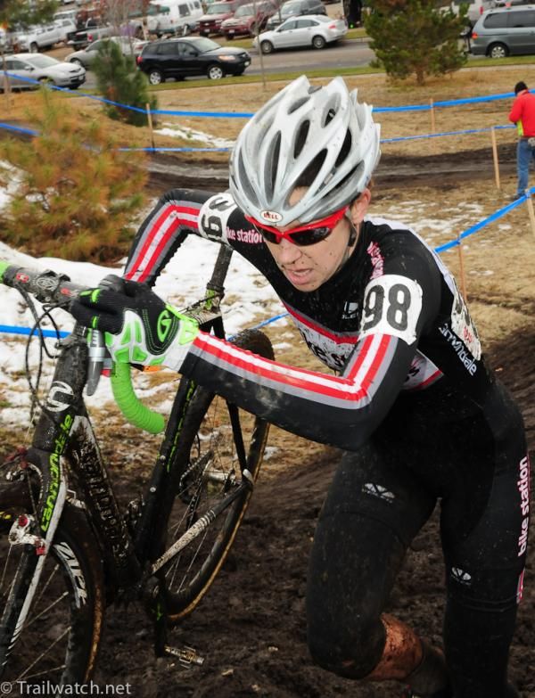 Devon Haskell (Team Tibco) put a gap on Carey