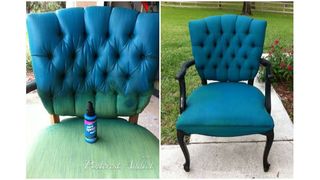 <p>This blogger succeeded in changing this chair's color with some spray fabric paint.</p><p><a target="_blank" href="http://pinterestfail.com/2013/10/01/fail-fabric-spray-paint-makeover/"><em>See more at Pinterest Addict »</em></a></p>