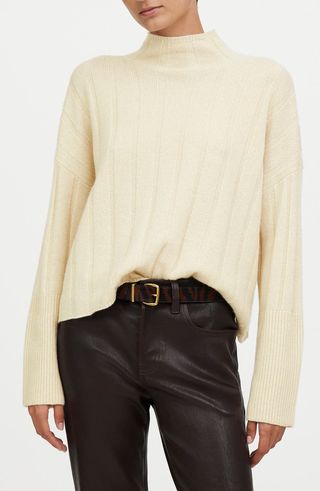 Ribbed Cashmere 
Wool Pullover Sweater