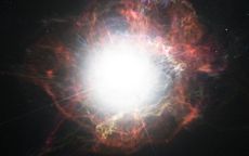 An artist's impression of a bright supernova explosion.