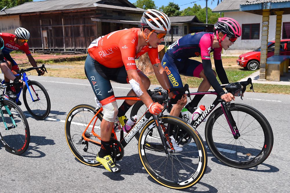 Adam de Vos in the stage 3 breakaway at Tour de Langkawi