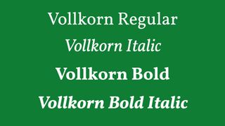 Example of Vollkorn in four weights