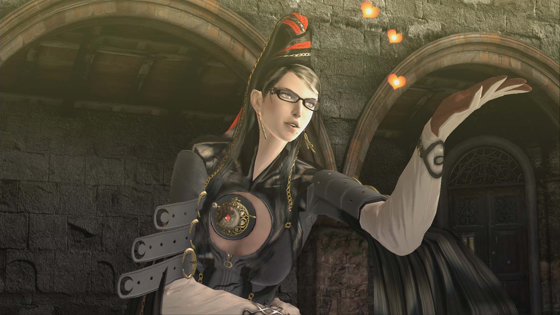 Bayonetta floating hearts.