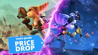 Ratchet & Clank: Rift Apart promo image with tom's guide deal tag superimposed