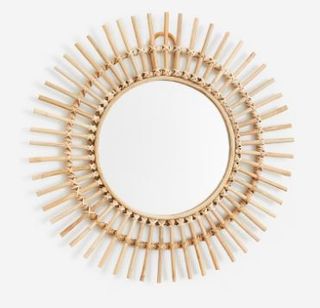 Starburst rattan mirror