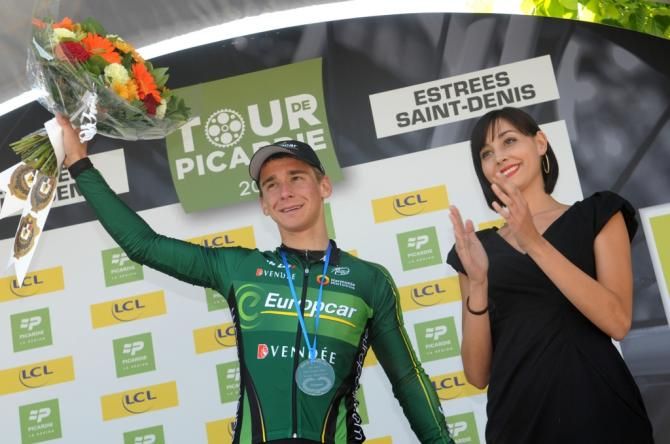 Bryan Coquard (Europcar) on the podium