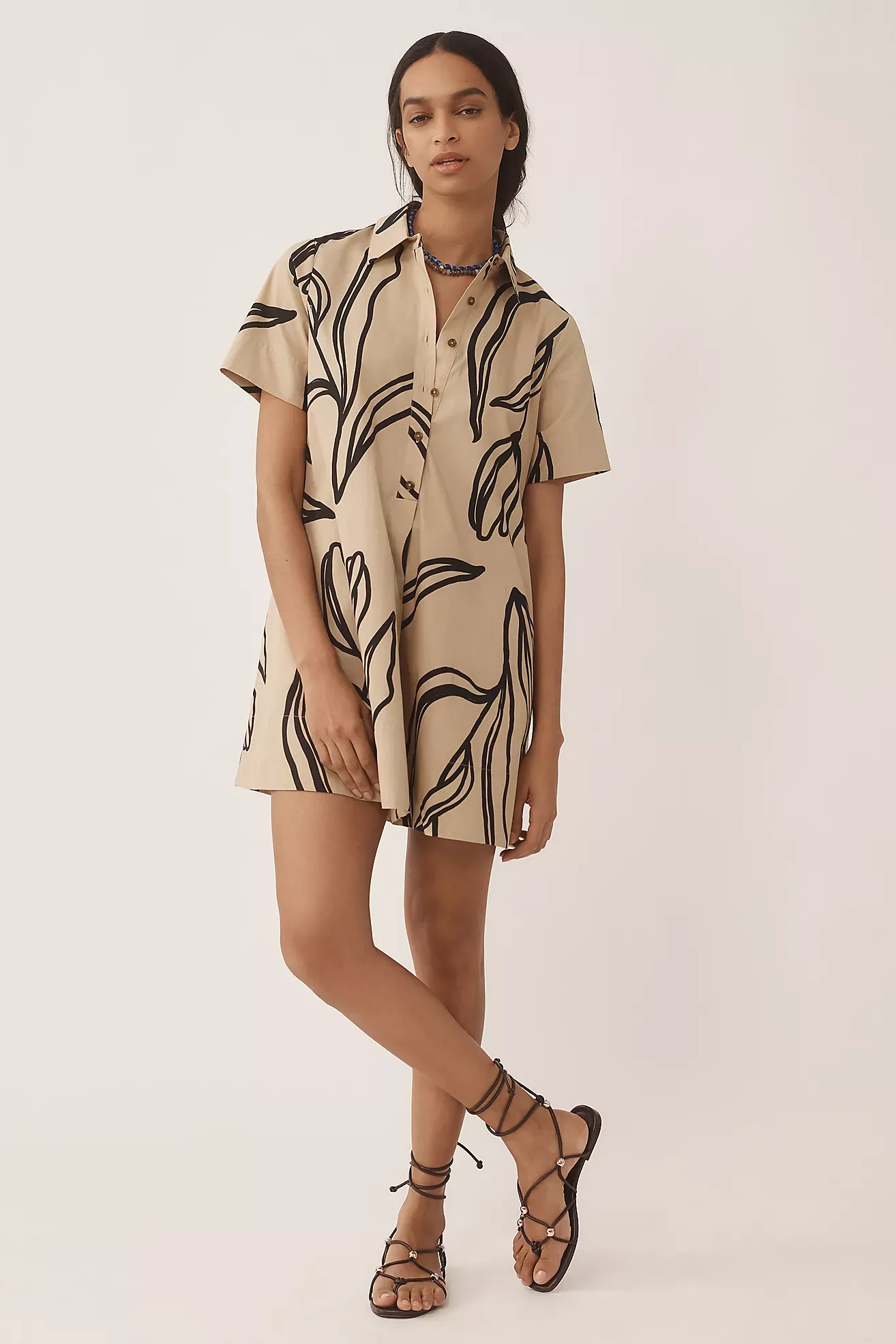 The Pollie Short-Sleeve Swing Tunic Mini Dress