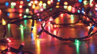 A bundle of multi coloured Christmas lights