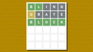 Wordle answer for game 950 on a yellow background