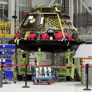 This Boeing CST-100 Starliner space capsule will be used for an uncrewed pad abort test to check the spacecraft's emergency escape system.
