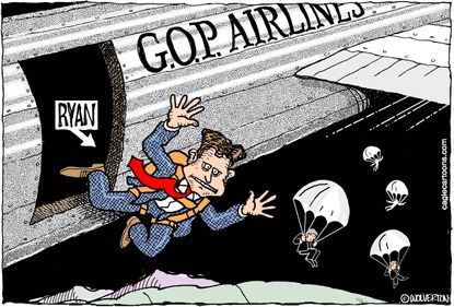 Political cartoon U.S. Paul Ryan retirement GOP
